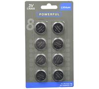 Lot de 8 piles boutons lithium CR2032 3V Powerful