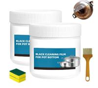 Powerful Burnt Residue Remover Paste for Cookware, Black Cleaning Film for Pot Bottom, Heavy Duty Degreaser Pastes, Multi Purpose Powerful Cleaner for Cookware, Ovens, Stovetops (2set)