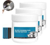 Powerful Burnt Residue Remover Paste for Cookware, Multi-purpose Powerful Cleaners for Kitchen, Targets Tough Black Stains and Grease (3Pcs)