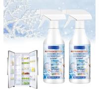 Powerful Defrosting Spray for Fridge Freezer, 120ml Refrigerator Defrosting Deicer Spray, Efficiently Quickly Removes Ice Buildup, Fast Frost Removal & Streak-Free Shine (2 PCS)