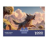 Powerful Dog Running in The Desert 1000 Pièces Carton Extra-épais Coffret De Puzzles Whimsical Town Stimulant Et Éducatif Jeu Créatif Puzzles pour Adultes Et Enfants 70x50cm/1000pcs