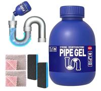 Powerful Drain Cleaning Gel,2026 Heavy-Duty Drain Unblocker Gel For Kitchen Sinks Showers & Pipes,Fast Clog Removal,Unclog Drains, Dissolves Hair, Grease & Food Blockages