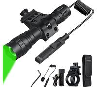Powerful Green Torch, 501bs Red Led Rechargeable Flashlight, Portable Waterproof, Retractable Focus For Fishing, Hunting, Astrophotography, With Battery & Clip