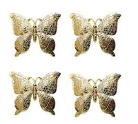 Powerful Lot de 4 boutons de tiroir papillon vintage avec 8 vis, pour commode, armoire, placard, salle de bain, bureau (6,3 x 5,1 cm)