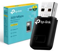 Powerful N300Mbps WiFi Dongle Mini USB WiFi Adapter WiFi Dongle WPS Button Compatible with Windows 11/10/8.1/8/7/XP, Mac OS 10.15 and Earlier, Linux, Black, TL-WN823N