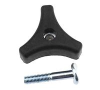 Powerful Tools Écrou papillon universel pour tondeuse à gazon - Convient à la plupart des tondeuses à gazon - Pièces d'équipement électrique - Outils de jardin - Noir et argenté