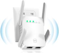 Powerful WiFi Repeater 1200Mbps with LAN Connection, WLAN Amplifier Dual - Ultra Band - Extended 5ghz, WPS 1 Setting - Tap, AP Mode, Compatible with Alexa and Standard Routers