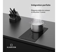 PowerGlide plaque à induction | Moderne, compacte & puissante | 2 zones de cuisson | 3500 W | 30 cm