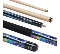 PowerGlide Psychedelic Queue de Billard Unisexe, Noir, Bleu, Gris, Violet, Full Size 57"