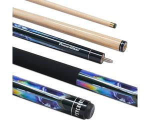 PowerGlide Psychedelic Queue de Billard Unisexe, Noir, Bleu, Gris, Violet, Full Size 57"