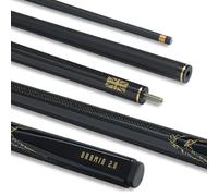 PowerGlide Queue de Billard ou de Billard | Fibre de Carbone et Fibre de Verre | Peinture métallique Ultra Lisse Noir Brillant | Joint 2 pièces 50/50 | Taille complète 144,8 cm | Pointe de 10 mm |