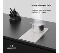 PowerGlide Table à induction | Moderne, compacte et puissante | 2 zones de cuisson | 3500 W | 30 cm