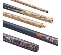 POWERGLIDE Une Queue de Billard en 2 pièces | Mako | Manche en frêne avec Manche en Bois Dur décalqué | Joint en Laiton | Taille complète 144,8 cm | Pointe de 10 mm