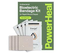PowerHeal Kit de bandage bioélectrique pour le soin et la guérison des plaies - Couche unique, sans adhésif, avec hydrogel pour plaies, peut être coupé pour ajuster, couper, abrasion, ampli