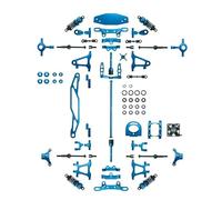 Powerhobby Tamiya TT-02 Kit de mise à niveau en aluminium Bras TT02 Support de moteur/chocs/batterie/arbre d'entraînement Bleu