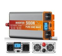 POWERinvert Onduleur Sinusoïdal Pur 5000 W/6000 W 12 V CC 220 V CA 230 V avec Écran LCD Télécommande Et 2 Prises CA pour Caravane Camion Voiture(12V,Peak 5000w)