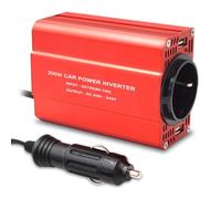 POWERinvert Onduleur Voiture DC12V AC110V/220V Convertisseur Puissance Portable pour Ordinateur Portable/téléphone Adaptateur Charge Extérieur 300W 500W(220V 300W EU Red)