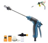 Powerjet High Pressure Gun,WaterBlitz Pressure Washer with Accessories,Nozzle with Multiple Spray Patterns Aluminum Alloy Pressure Washer for Car Wash, Gardening, Pet Shower (1, Blue)