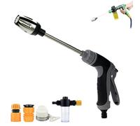 Powerjet High Pressure Gun,WaterBlitz Pressure Washer with Accessories,Nozzle with Multiple Spray Patterns Aluminum Alloy Pressure Washer for Car Wash, Gardening, Pet Shower (2, Black)