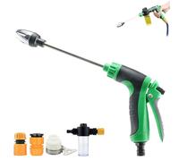 Powerjet High Pressure Gun,WaterBlitz Pressure Washer with Accessories,Nozzle with Multiple Spray Patterns Aluminum Alloy Pressure Washer for Car Wash, Gardening, Pet Shower (1, Green)