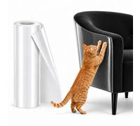 powerking Anti Cat Scratch Couch Furniture Protector, Tapis Autoadhésif Tapis de Griffes de Chat, DIY Trimmable Climbing Sticky Cat Play Mats Canapé Mur Corner Protecteurs pour Intérieur (Clear)