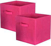 powerking Bacs de rangement, cubes de rangement pliables en tissu et tiroir de rangement en tissu pour placard et jouets Fuchsia