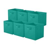 powerking Boîtes de rangement pour placards et jouets, boîtes de rangement en tissu pliables et tiroirs de rangement en tissu, lot de 6 (Forêt Vert)