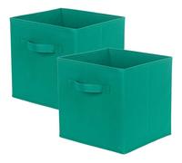 powerking Boîtes de rangement pour placards et jouets, boîtes de rangement en tissu pliables et tiroirs de rangement en tissu, lot de 2 (Forêt Vert)