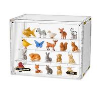 powerking Étui de rangement transparent à 4 niveaux pour figurines, boîte de rangement en acrylique avec porte magnétique, grand étui de présentation résistant à la poussière pour collections, poupées