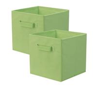 PowerKing Lot de 2 bacs cubiques de Rangement Pliables en Tissu pour Placard et Jouets, Polypropylène, Vert