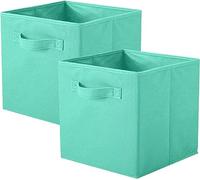 powerking Lot de 2 bacs de rangement pliables en tissu et tiroir de rangement en tissu pour placard et jouets, vert