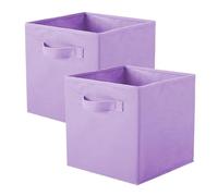 powerking Lot de 2 cubes de rangement pliables en tissu pour une utilisation en forme de cube Violet clair