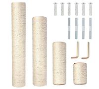 powerking Lot de 4 griffoirs de rechange en sisal naturel M8 pour rénovation, blanc, avec vis, 40 cm + 30 cm + 20 cm + 10 cm