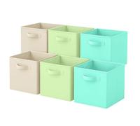 powerking Lot de 6 bacs de rangement, cubes de rangement pliables en tissu et tiroir de rangement en tissu pour placard et jouets