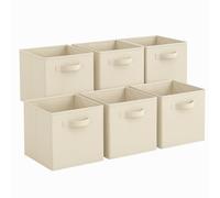 powerking Lot de 6 boîtes de rangement pliables en tissu et tiroir de rangement pour placard et jouets, beige