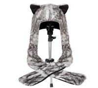 powerking peluche nouveauté animal Hat, 3 en 1 fonction fausse fourrure tout animal hat Winter warm Hat