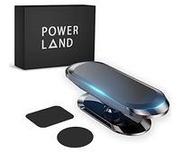 powerland Support Téléphone Voiture, Porte Téléphone Voiture Magnétique Portable Support Smartphone Voiture Rotation 360° Aimant Fort pour iPhone/Huawei/Galaxy/Sony Boîte Cadeau Noire