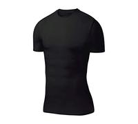 PowerLayer Homme & Garçon T-Shirt de Compression Base Layer Thermique de Sport à Manches Courtes - Noir, S