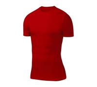 PowerLayer Homme & Garçon T-Shirt de Compression Base Layer Thermique de Sport à Manches Courtes - Rouge, L