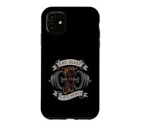 Powerlifting Eat Sleep Lift Heavy Gym Workout Coque pour iPhone 11