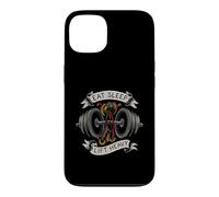 Powerlifting Eat Sleep Lift Heavy Gym Workout Coque pour iPhone 13