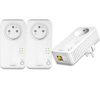 Powerline 600 Kit - Trio Powerline Sockets - Powerline Kit - 600 Mbps - Compatible with any Box/Router - 1 Ethernet Port + Filtered Plug - Quick Installation - PL600TRIFRV2 Broadband Internet