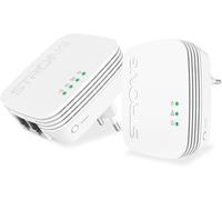 Powerline 600 Mpbs WiFi 300 Mbps Pack of 2 Filtered Socket Ethernet Port Compatible with Internet Boxes Ideal Multi TV HD Streaming Ready to Use 4 Year Warranty
