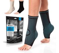 POWERLIX Chevillère Sport, 1 Paire, Antidérapant Compression Chevillère pour Cheville Entorse, Course, Récupération, Douleur, pour Hommes/Femmes, Bleu, M