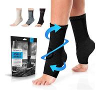 POWERLIX Chevillère Sport, 1 Paire, Antidérapant Compression Chevillère pour Cheville Entorse, Course, Récupération, Douleur, pour Hommes/Femmes, Noir, M