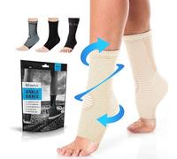 POWERLIX Chevillère Sport, 1 Paire, Antidérapant Compression Chevillère pour Cheville Entorse, Course, Récupération, Douleur, pour Hommes/Femmes, Nu, M