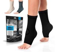 POWERLIX Chevillère Sport 1 Paire Antidérapant Compression Chevillère pour Cheville Entorse, Course, Récupération, Douleur Noir XL XL