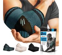 POWERLIX Coudière pour hommes/femmes, 2 packs de coudière tendinites, les coudes de tennis et de golf, manchons de protection pour le sport et le soulagement de la douleur, Bleu, S