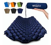 POWERLIX Tapis de Couchage Gonflable Ultra léger, idéal pour Le Camping, Le Sac à Dos, la randonnée - Airpad, Sac de gonflage, Sac de Transport, kit de réparation Bleu Marine