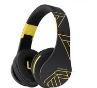 PowerLocus Casque Audio, Bluetooth Casque Sans Fil Ecouteurs Stéréo avec Microphone, Micro SD/TF carte & 3.5mm Audio pour Téléphone/Laptop/TV/iPad - Noir/Jaune Noir G